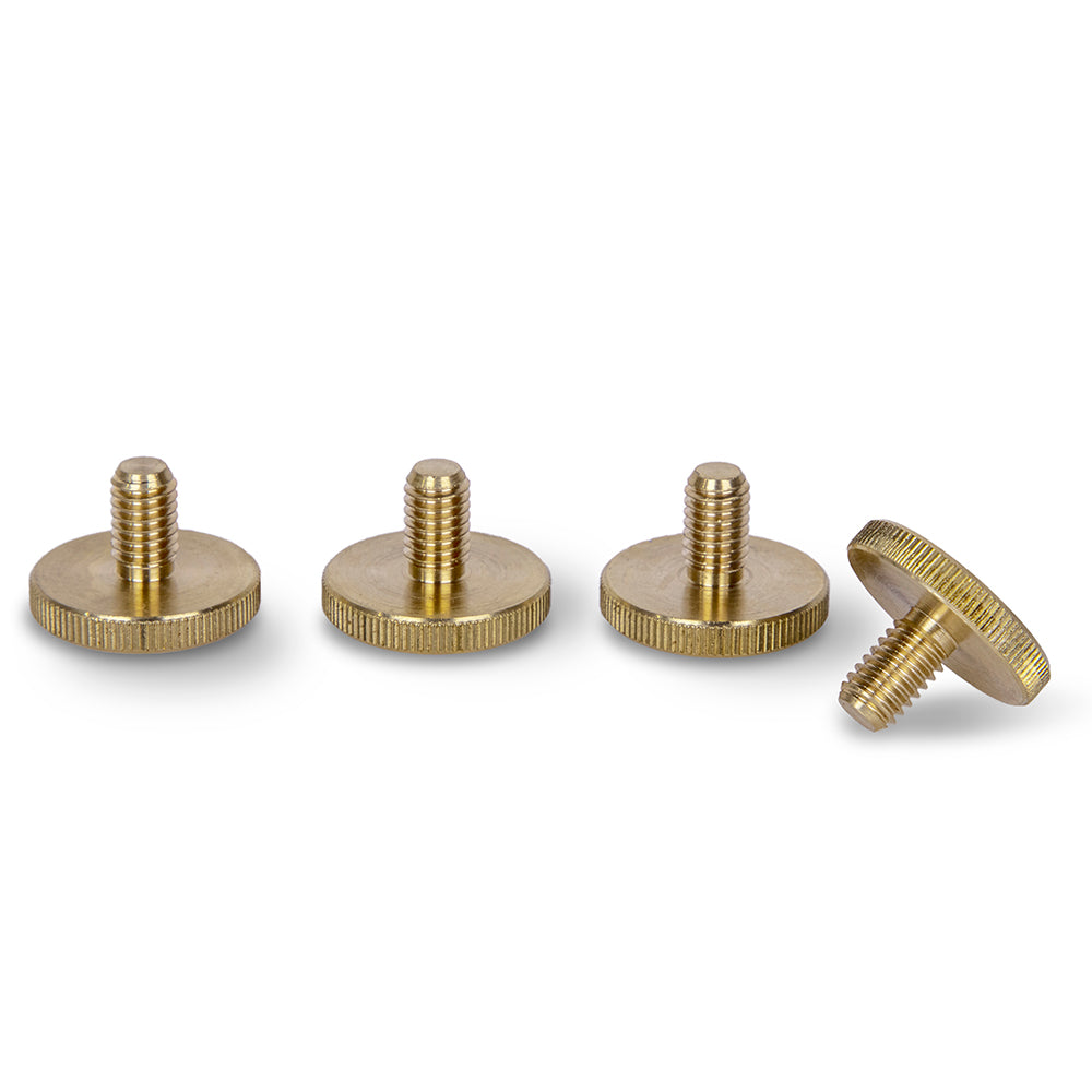 Brass Knurled Thumb Screws M5 x 10mm 16mm Dia Head - 4pcs